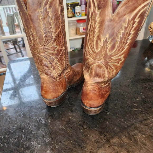 Lucchese Men's Clint Mad Dog Goat Round Toe Cowboy Boots. Size 8 2E. NO RETURNS. - Picture 4 of 8